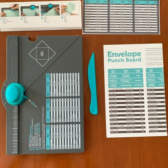 Teal and Gray Envelope Punch Board - Picture 1 of 1